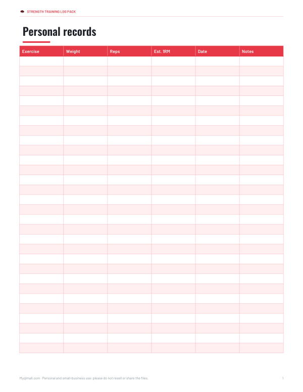 Preview of Printable PR Tracker